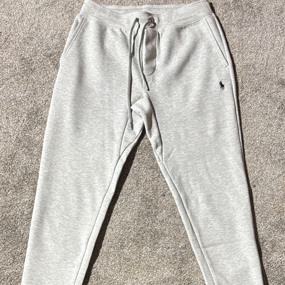Polo by Ralph Lauren Cream and Gray Joggers with Elastic Waistband